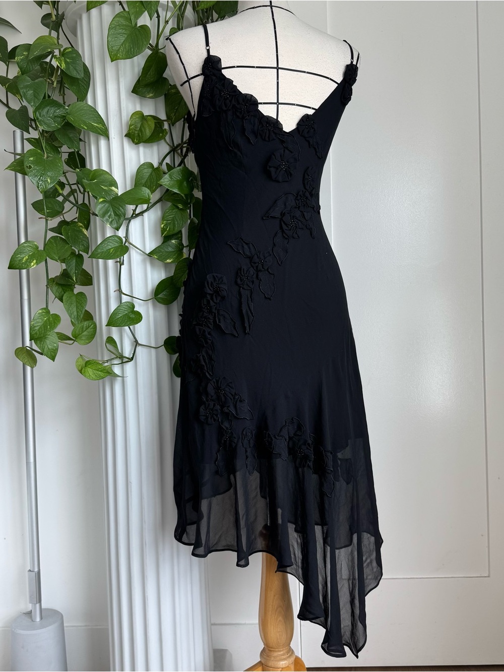 Sue Wong Black Silk Floral Dress -  Size 10 - Picture 2 of 6
